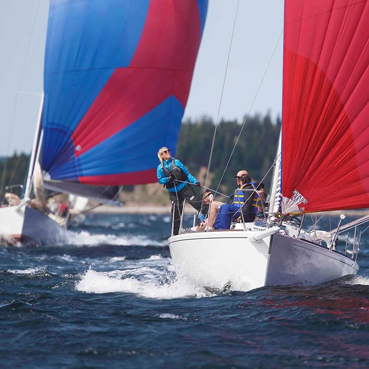 Richard Gerstenberger’s J/105 Axis flies its spinnaker during Chester Race Week 2017